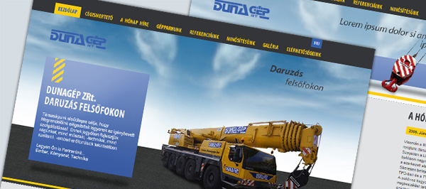 Dunagép Zrt. Vállalati weboldal