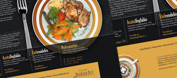 A szombathelyi Club Korrekt étterem weboldala