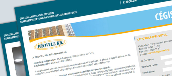 Provill Kft. Vállalati weboldal