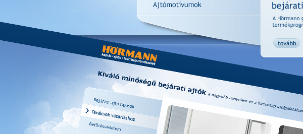 Promóciós microsite a Hörmann-nak