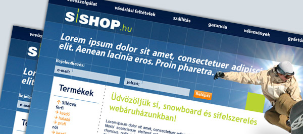 A Síshop – Sí webáruház designja