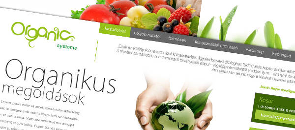 Organikus Megoldások weboldala